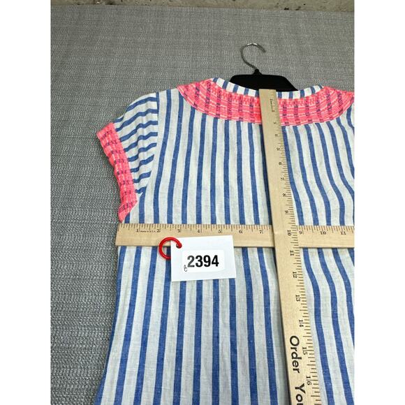 Boden Dress Womens 4 Long Nautical Embroidered Lace Coastal Carefree Beach Linen - Picture 9 of 9